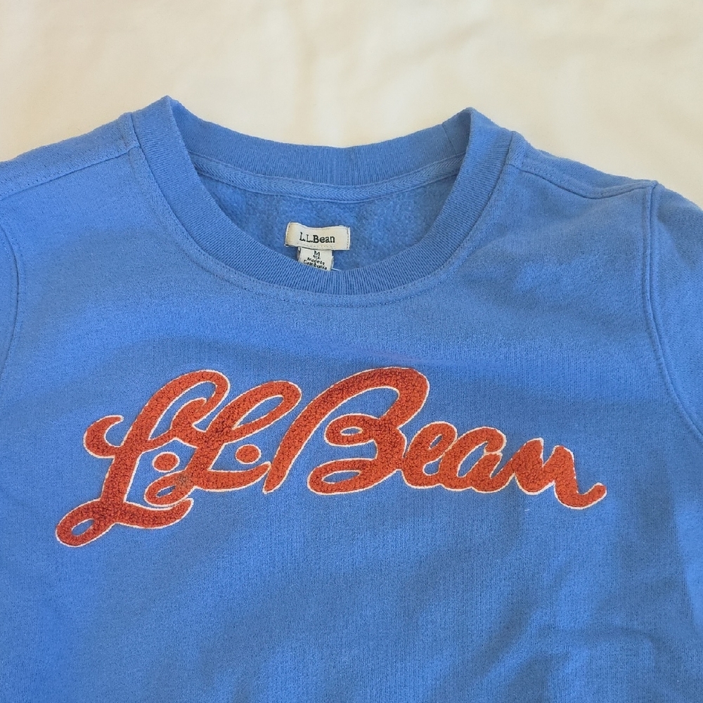 L.L. Bean Womens Blue Sweatshirt with Orange Embroidery